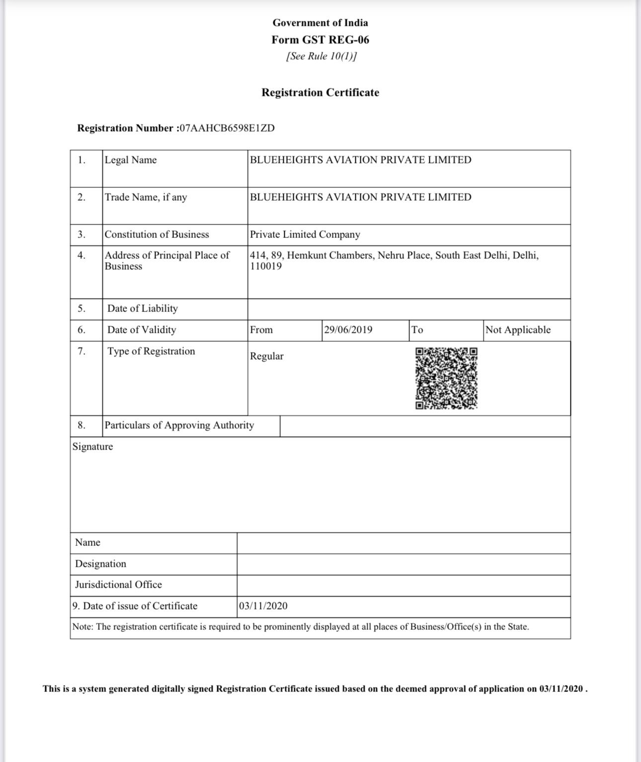 GST Certificate